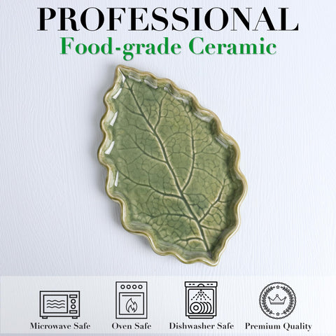 Anoonse green leaf spoon rest on stove top for spoons and spatulas.