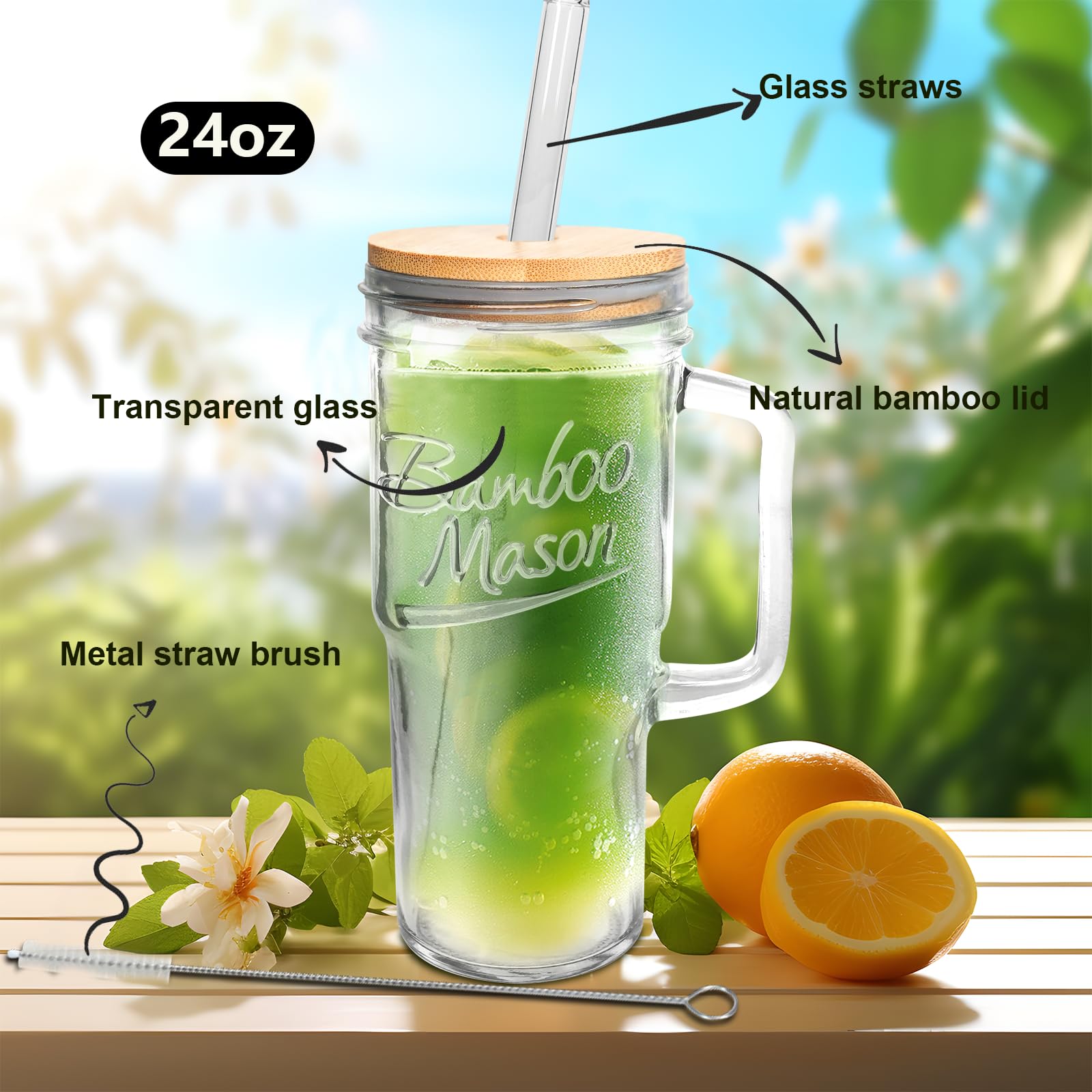 ANOTION bamboo lids for mason jars provide secure seal and stylish look.