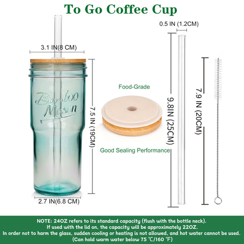 ANOTION colorful mason jar set shows four colors with lids and straws for versatile servings.