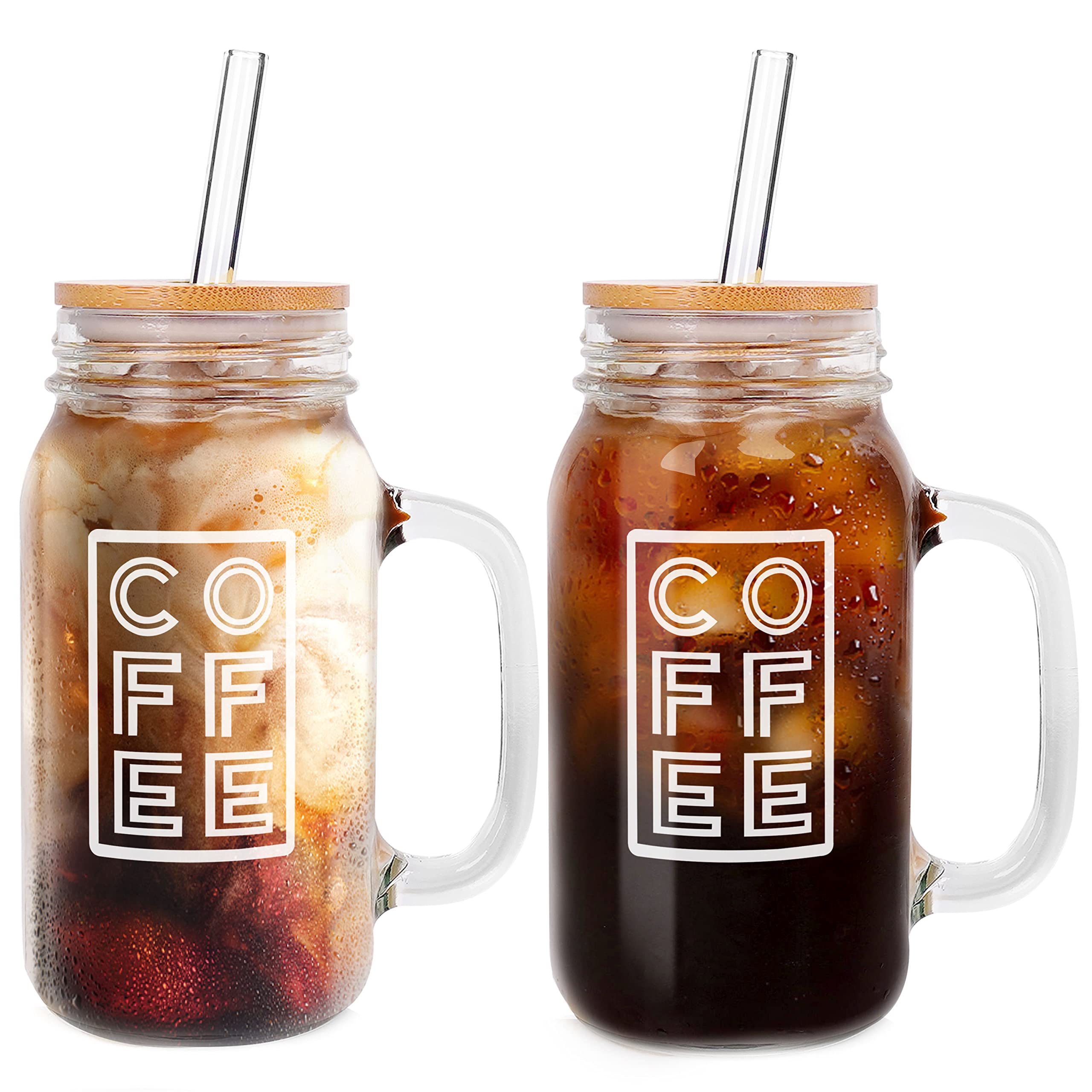 ANOTION mason jar iced coffee lid and straw for on-the-go sipping