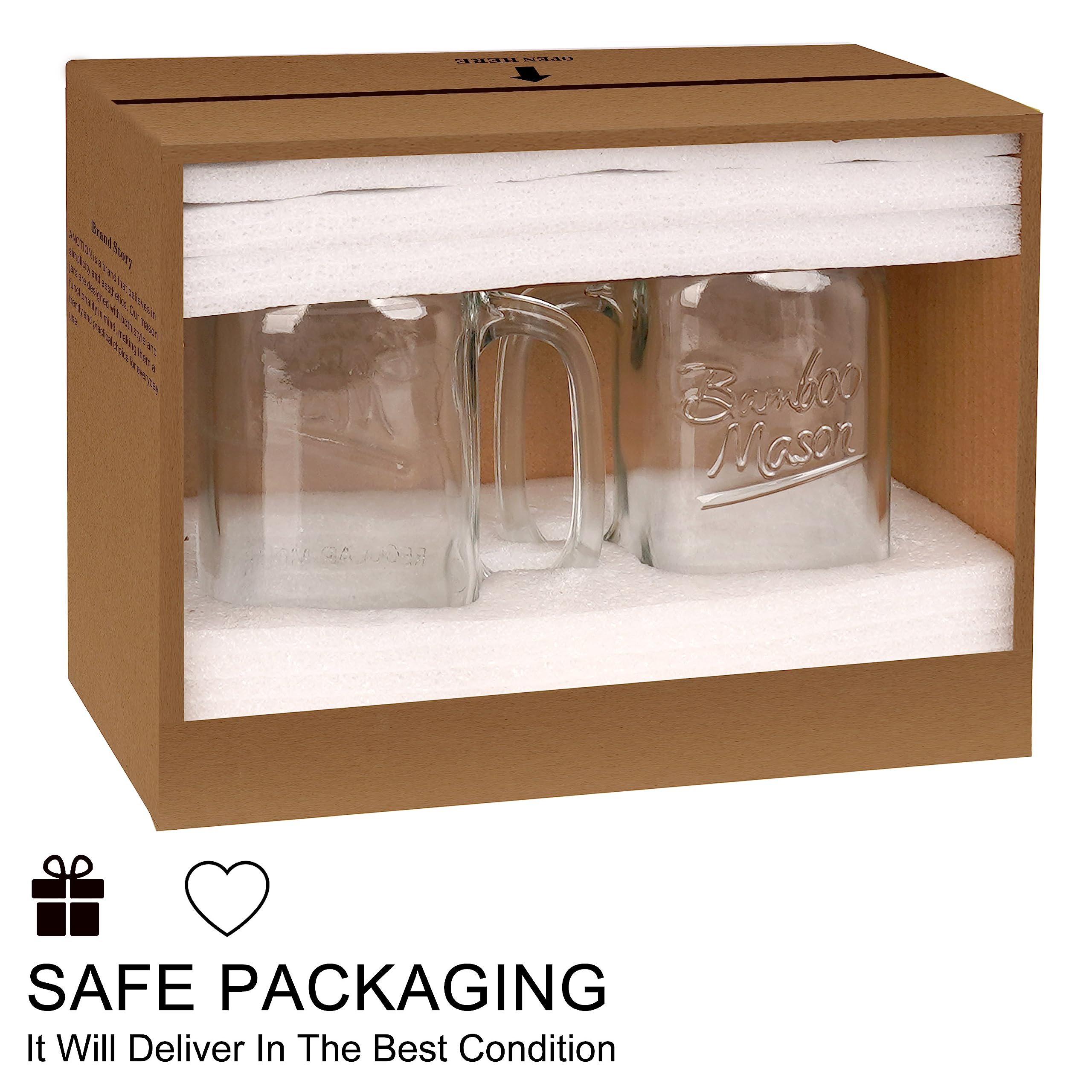 ANOTION multi-use mason jar for beverages and snacks anywhere.