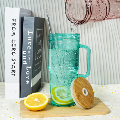 ANOTION new jar body design glass cups with comfortable hold.