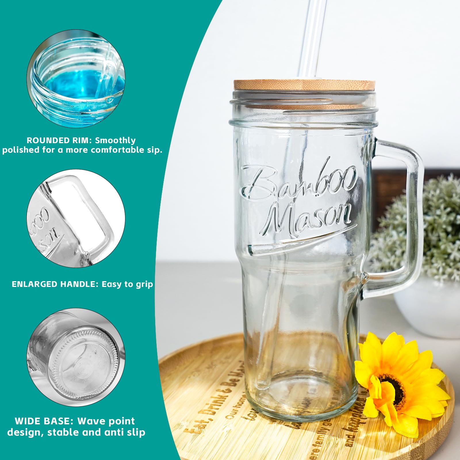 ANOTION straw brush for easy cleaning of glass straws.