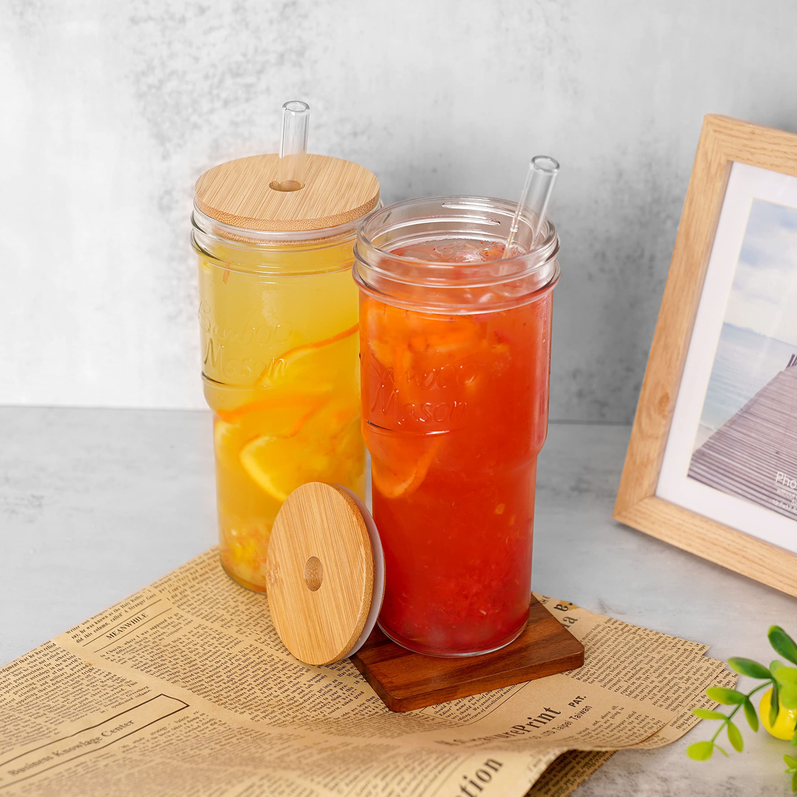 ANOTION versatile glass cups suitable for iced coffee and juice