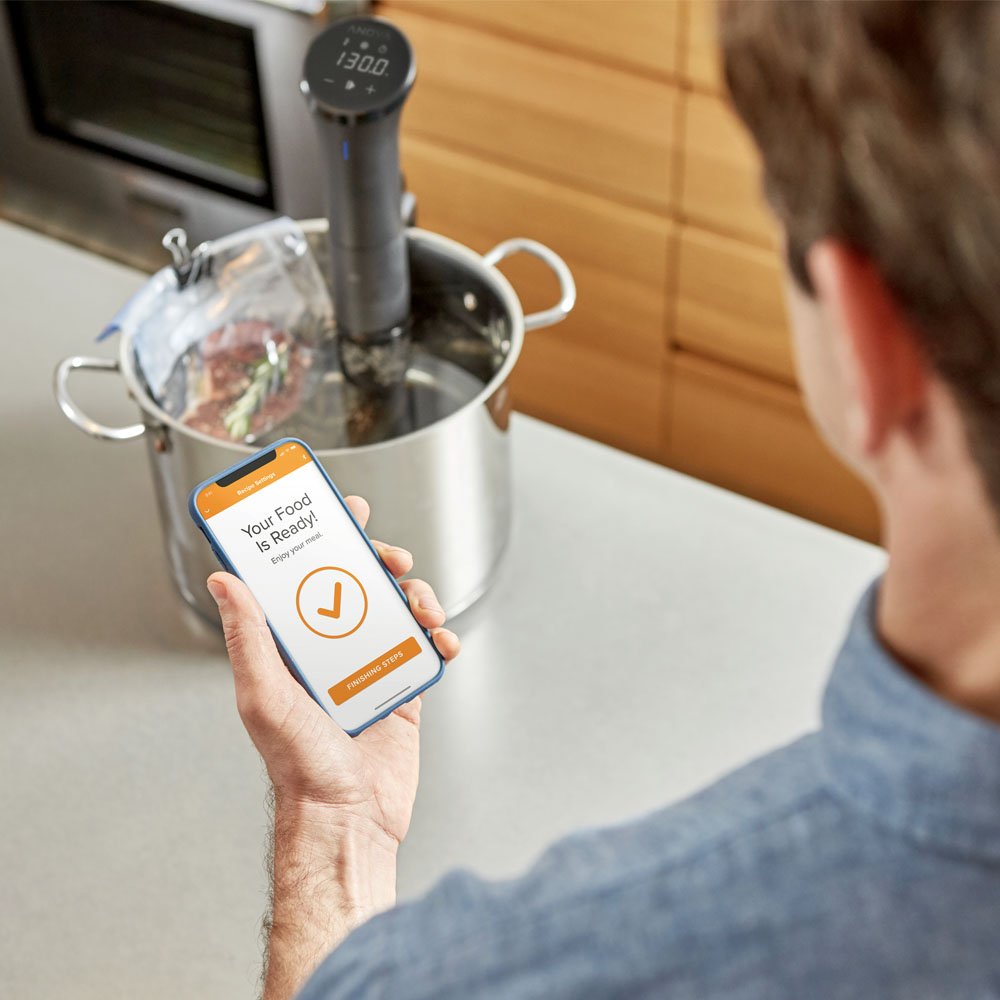 Anova Culinary sous vide nano 2.0 compact design for space-saving cooking.