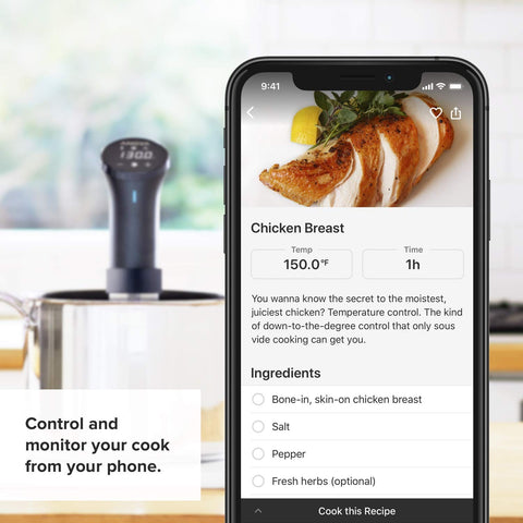Anova Sous Vide 2.0 WiFi with adjustable clamp on pot