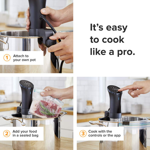 Anova Sous Vide 2.0 WiFi with app control panel for setup