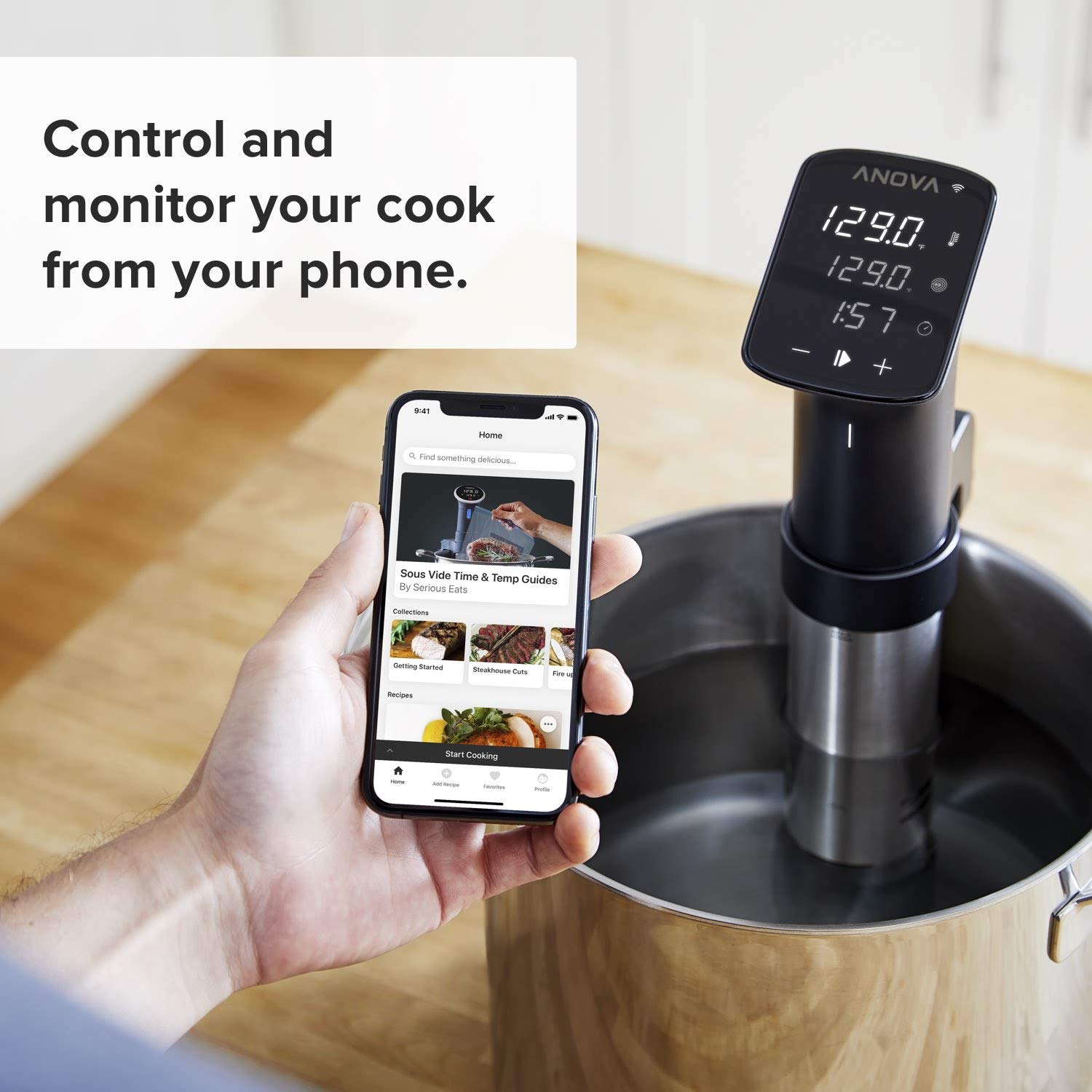 Anova Culinary Sous Vide Pro IPX7 rating supports splash resistance and easy cleaning.