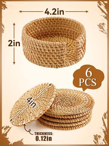 ANPHSIN boho home decor setup with coaster holder inspires natural style.