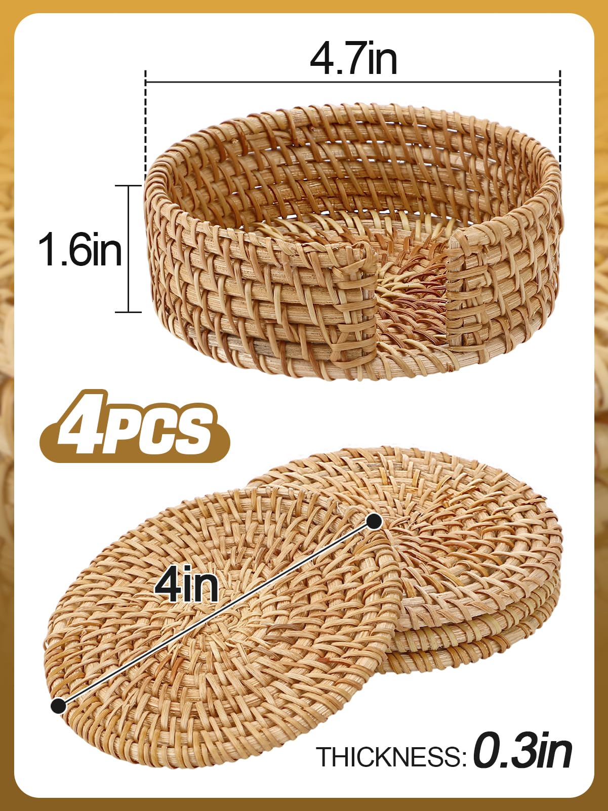 ANPHSIN gift pack coaster set adds natural charm to any home.