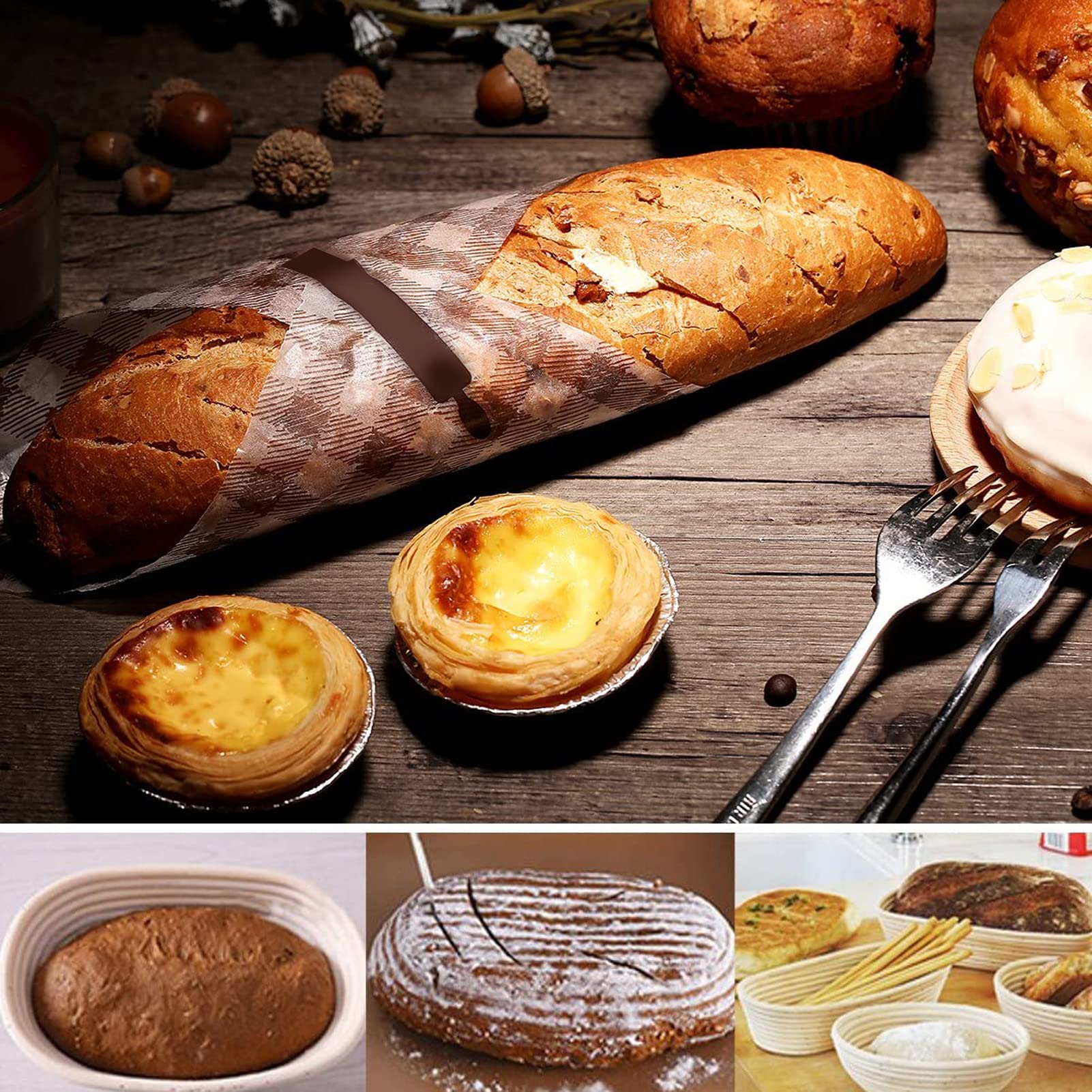 ANPHSIN linen liner for proofing basket enables easy high hydration dough transfer