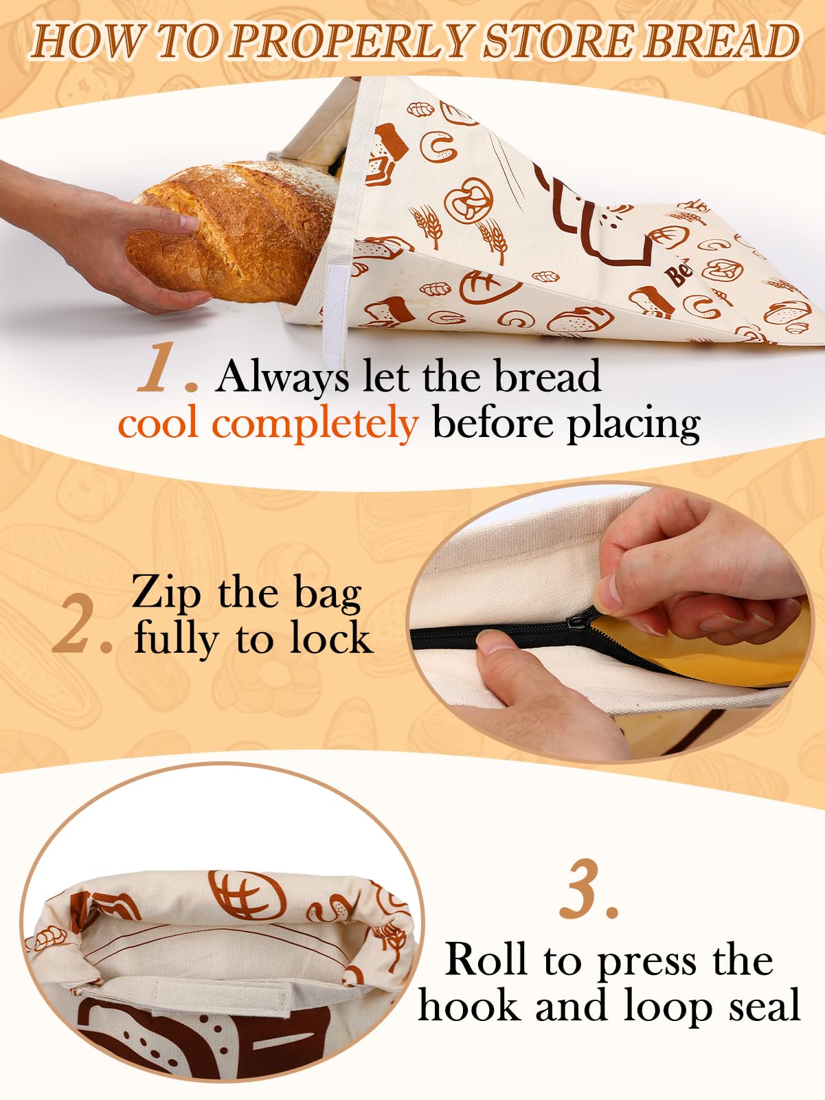 ANPHSIN sourdough loaf bread bag protects artisan loaves during cooling.