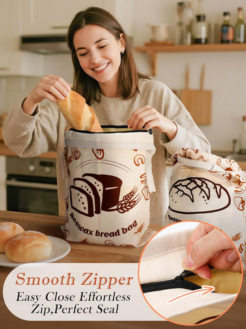 ANPHSIN two-pack bread bags organize cooled loaves with secure storage.