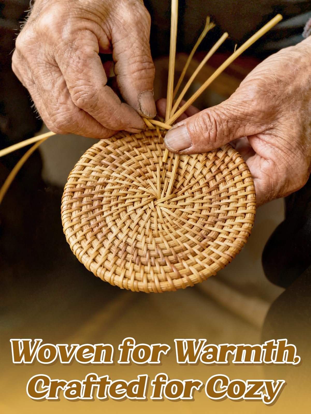 ANPHSIN wicker texture coaster highlights sustainable craft and style.