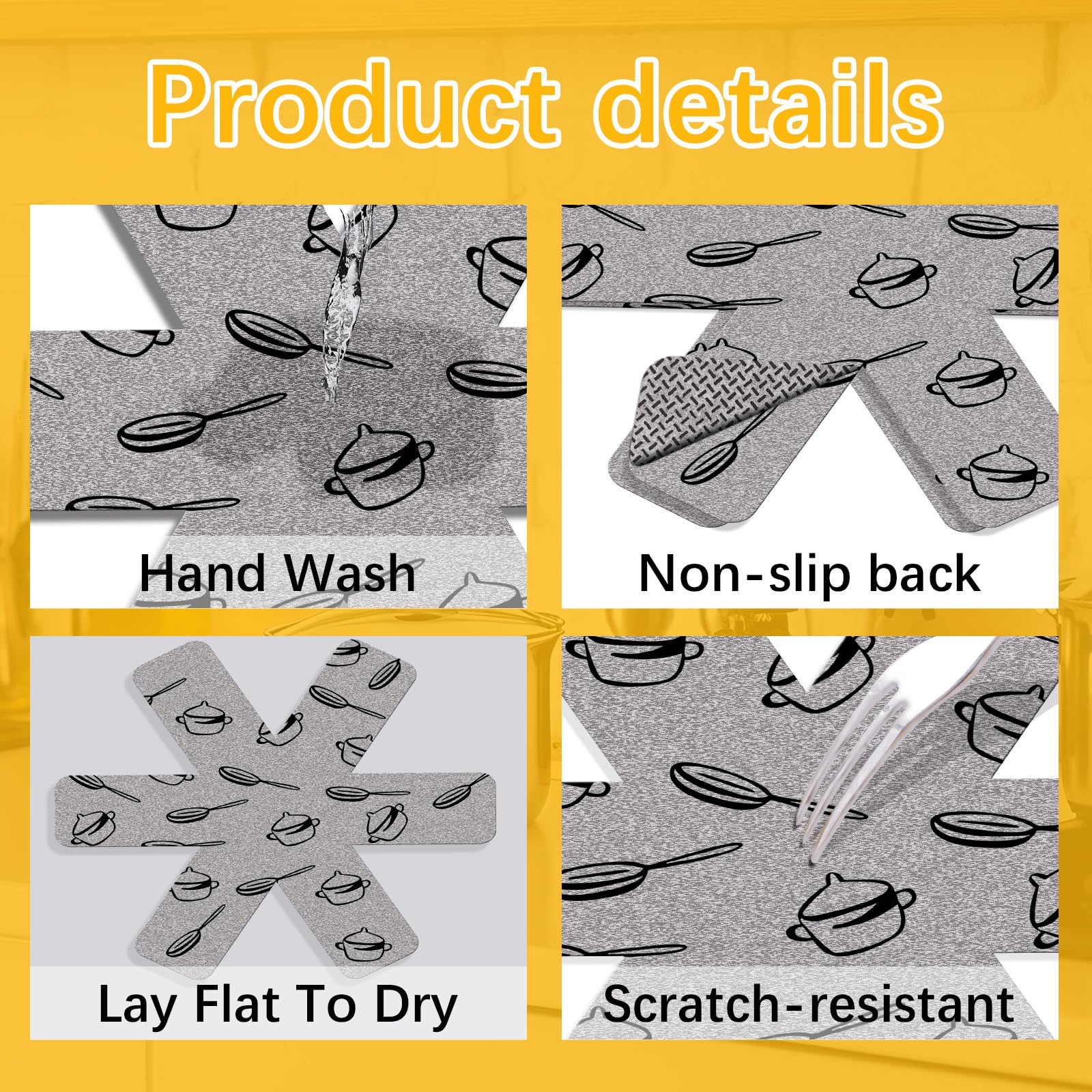 Anpuimult non-slip back keeps stacks stable and moisture-absorbent surface