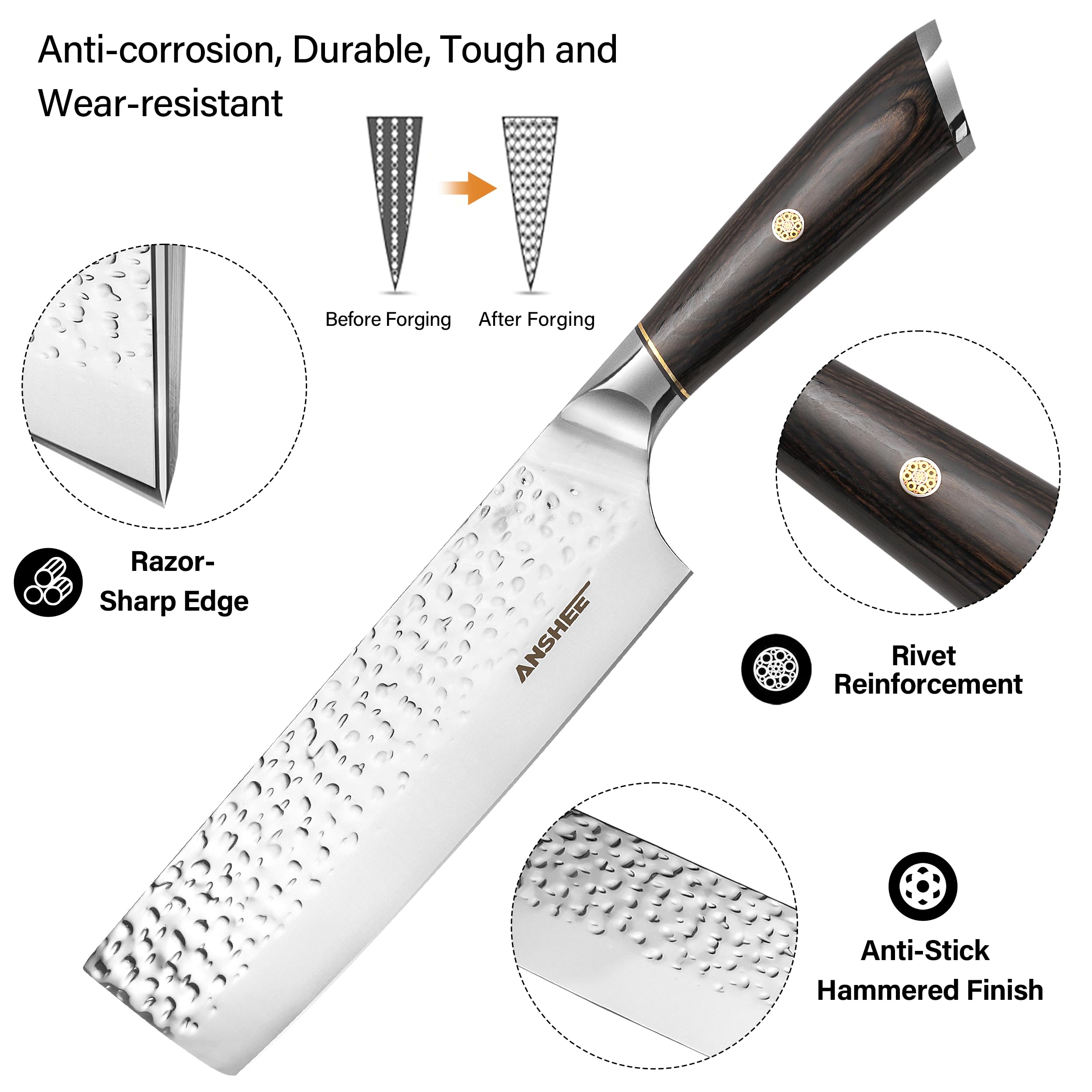 Anshee ergonomic tapered handle promotes fatigue-free grip during long sessions