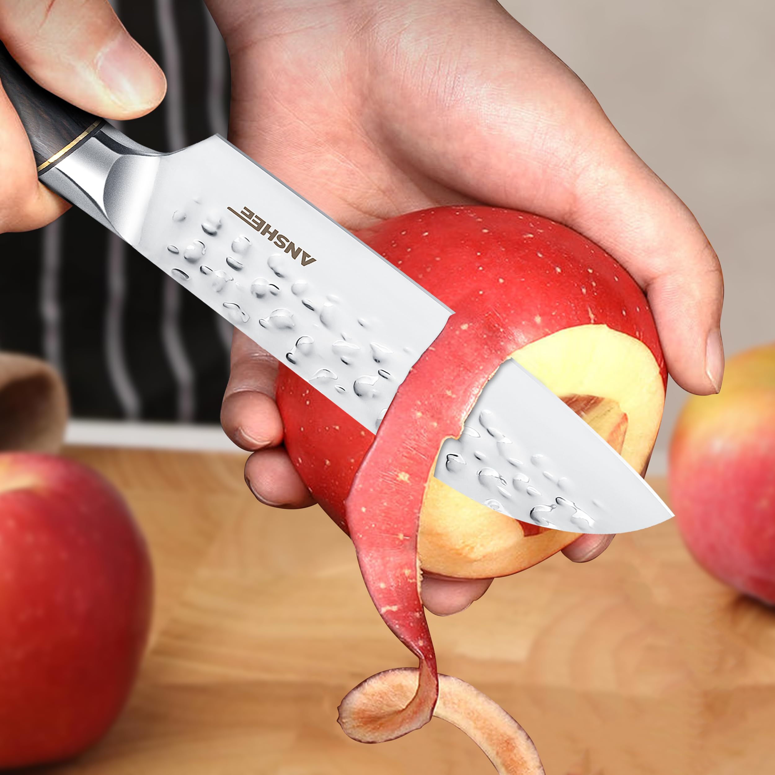 Anshee Santoku knife with sheath included for safe storage