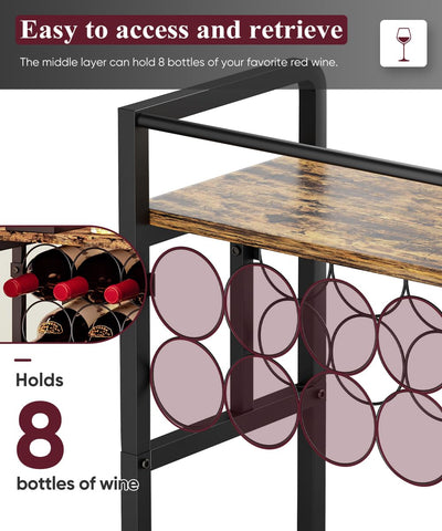 Ansionsol middle layer holds eight bottles for organized wine collection