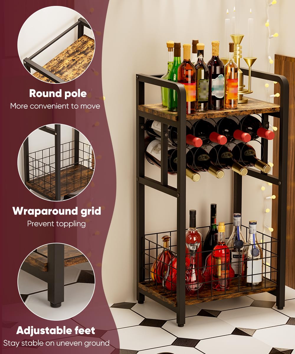 Ansionsol space-saving corner bar stand fits small rooms