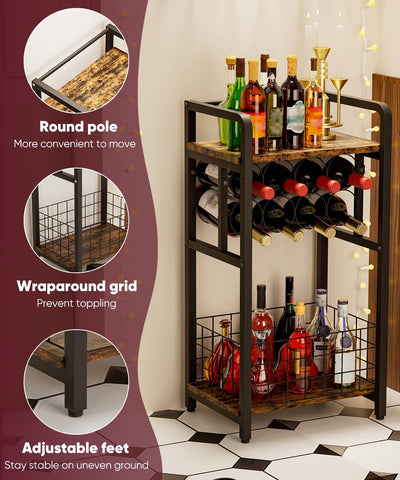 Ansionsol space-saving corner bar stand fits small rooms