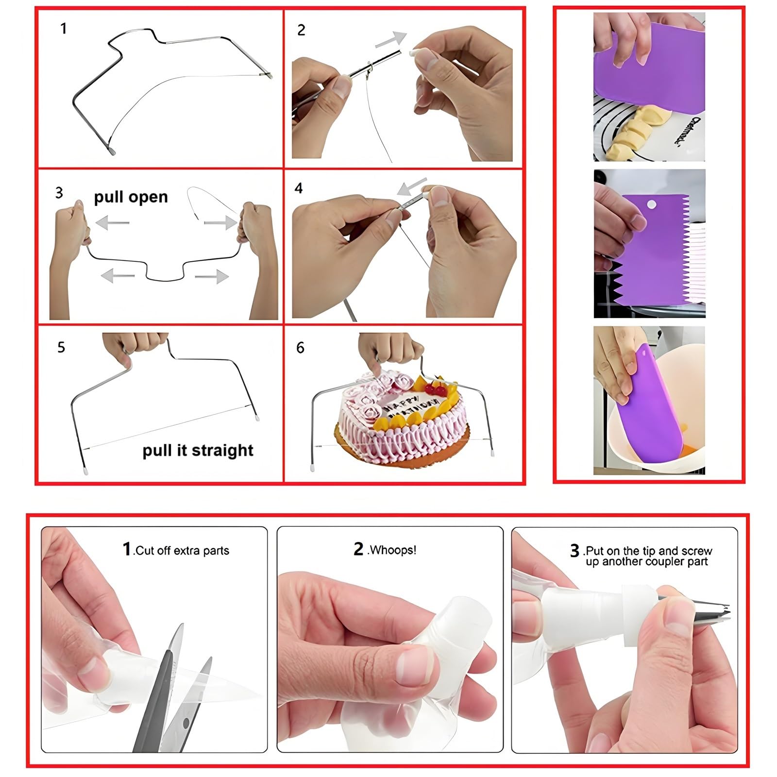 ANSLYQA Korean skirt piping tips for precise edges