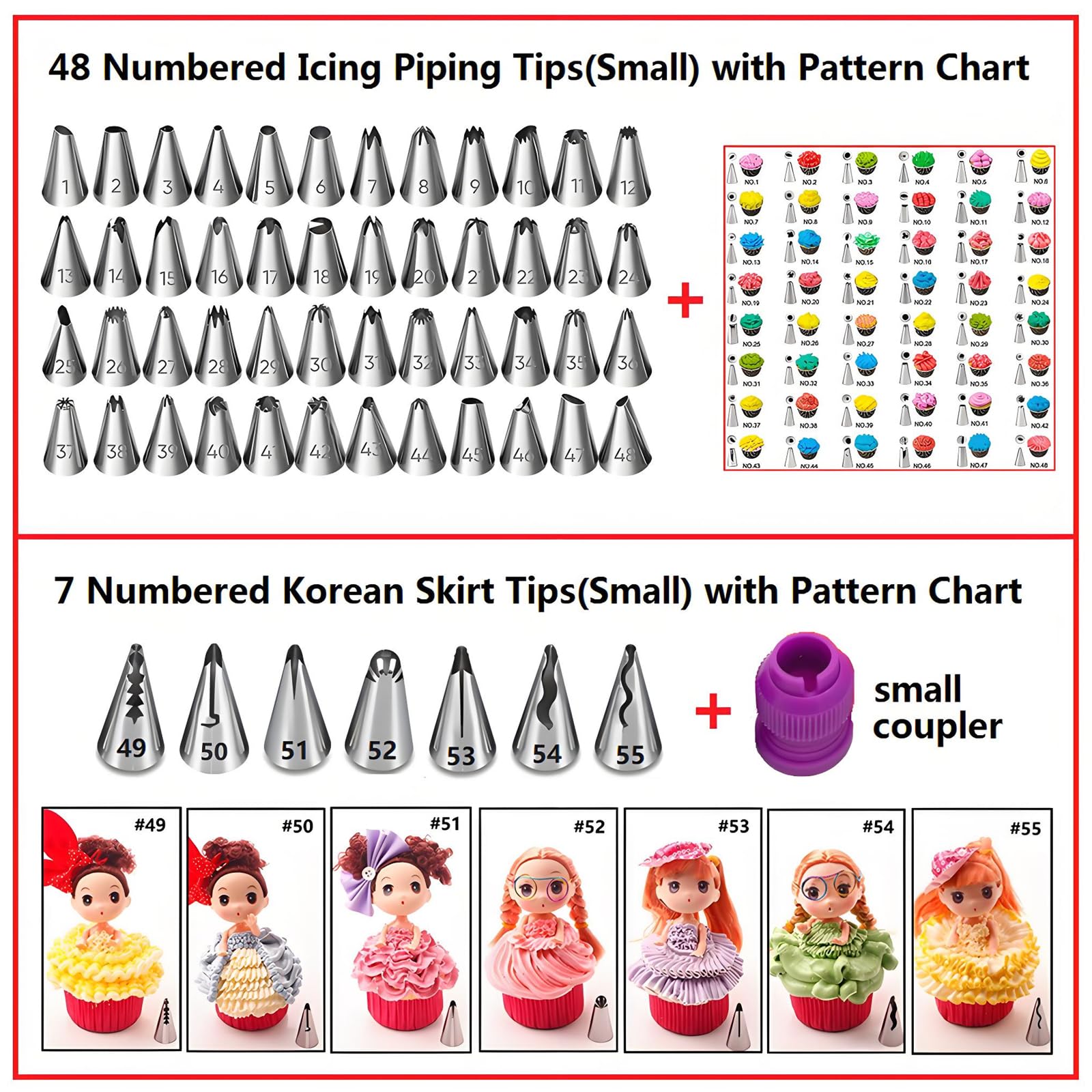 ANSLYQA 48 numbered icing tips for versatile designs