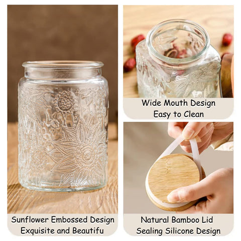 ANSQU bamboo-lid airtight jar seals in freshness