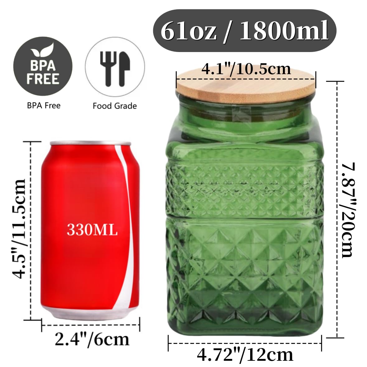 ANSQU bamboo lid with silicone seal for airtight freshness