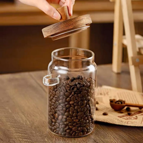 ANSQU compact kitchen jar ideal for cereals, nuts, or spices.