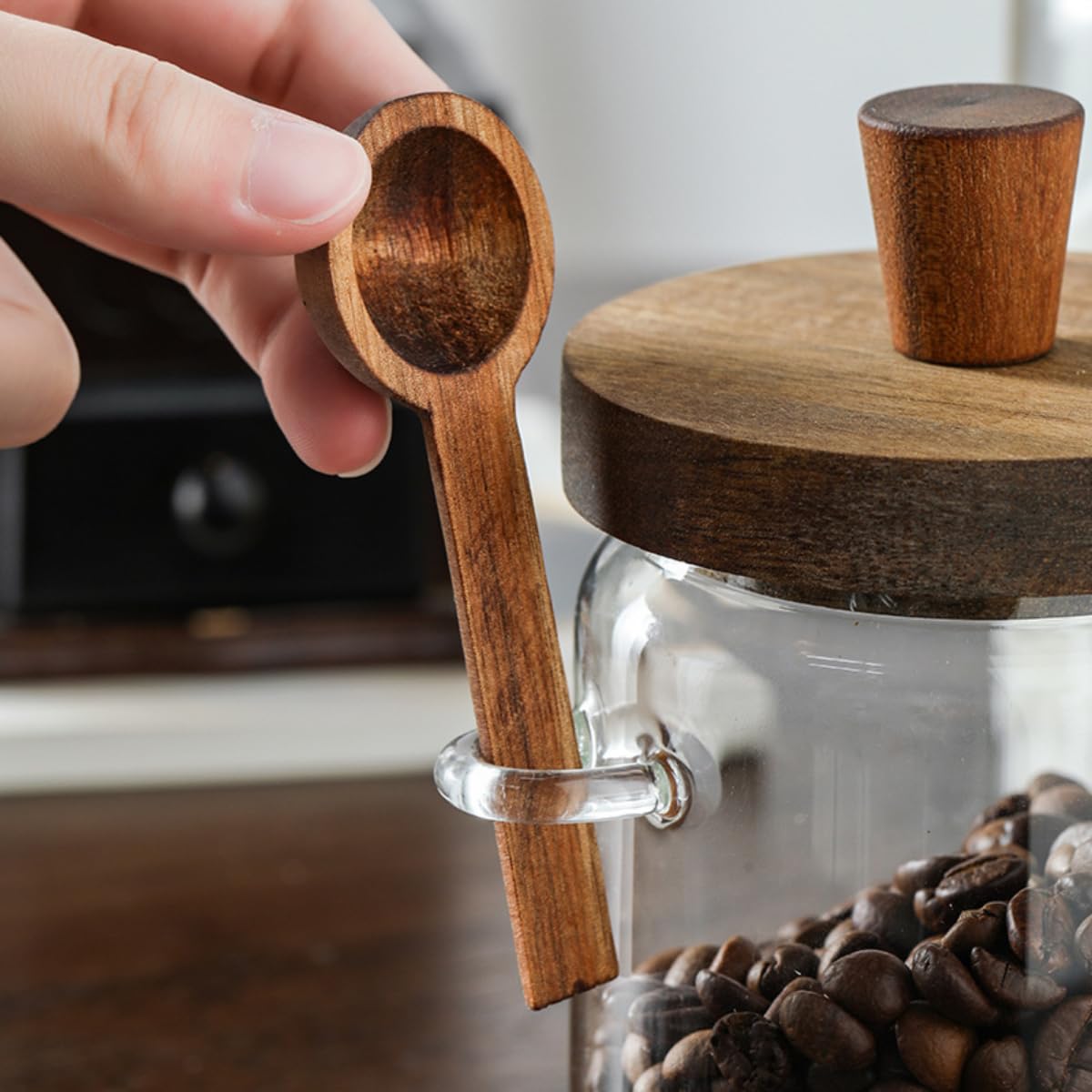 ANSQU compact 34oz jar fits neatly on counters and shelves.