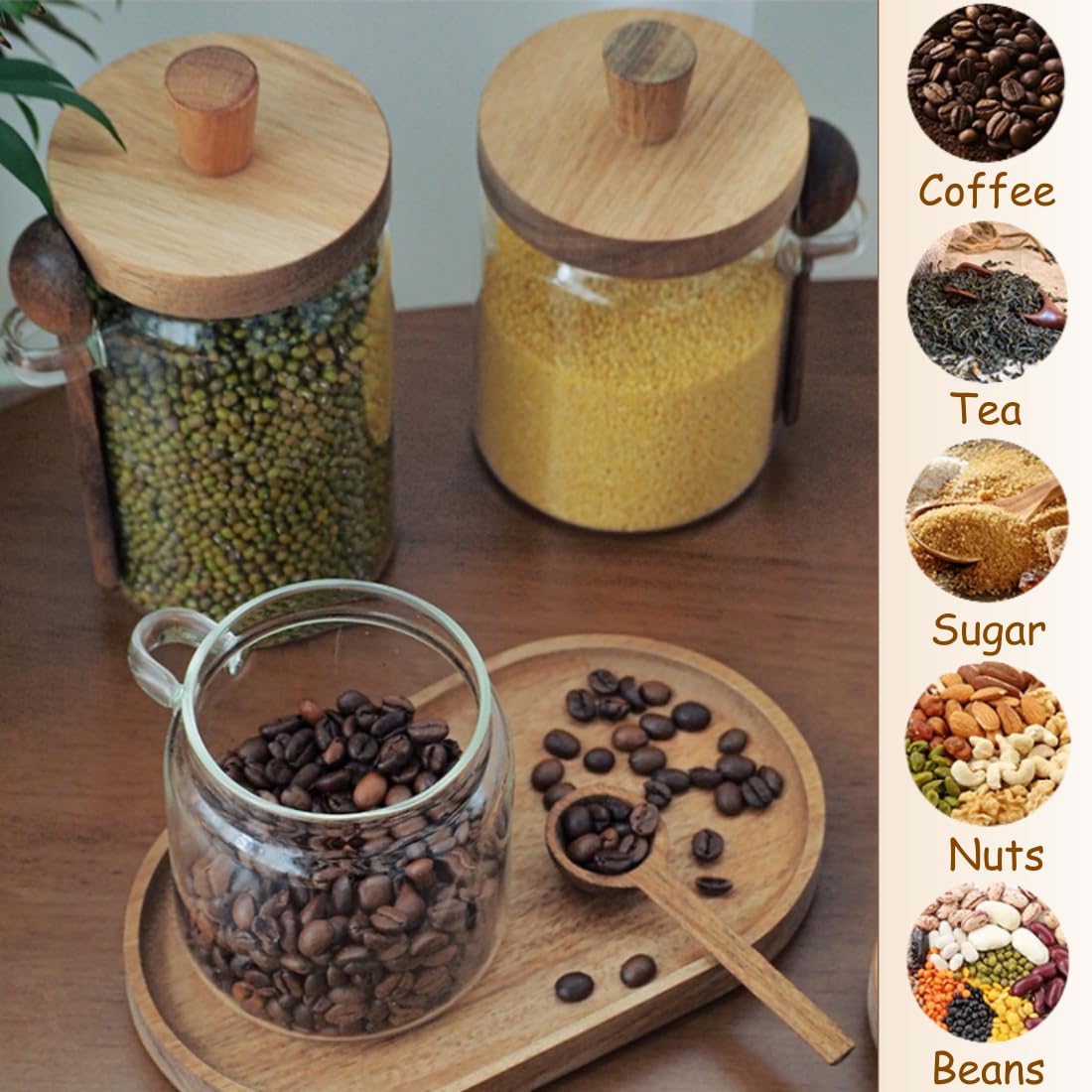 ANSQU versatile glass jar for cereals, nuts, snacks, spices.