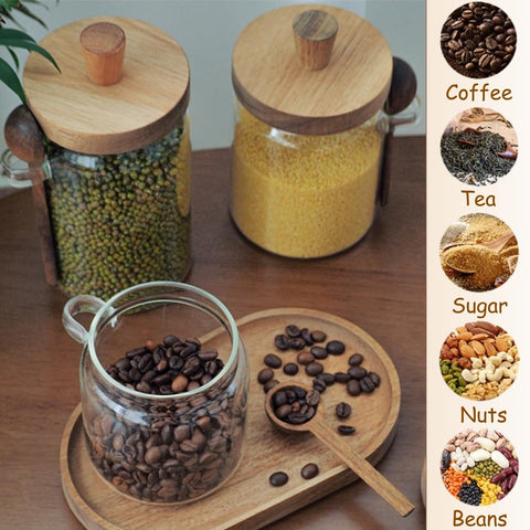 ANSQU versatile glass jar for cereals, nuts, snacks, spices.