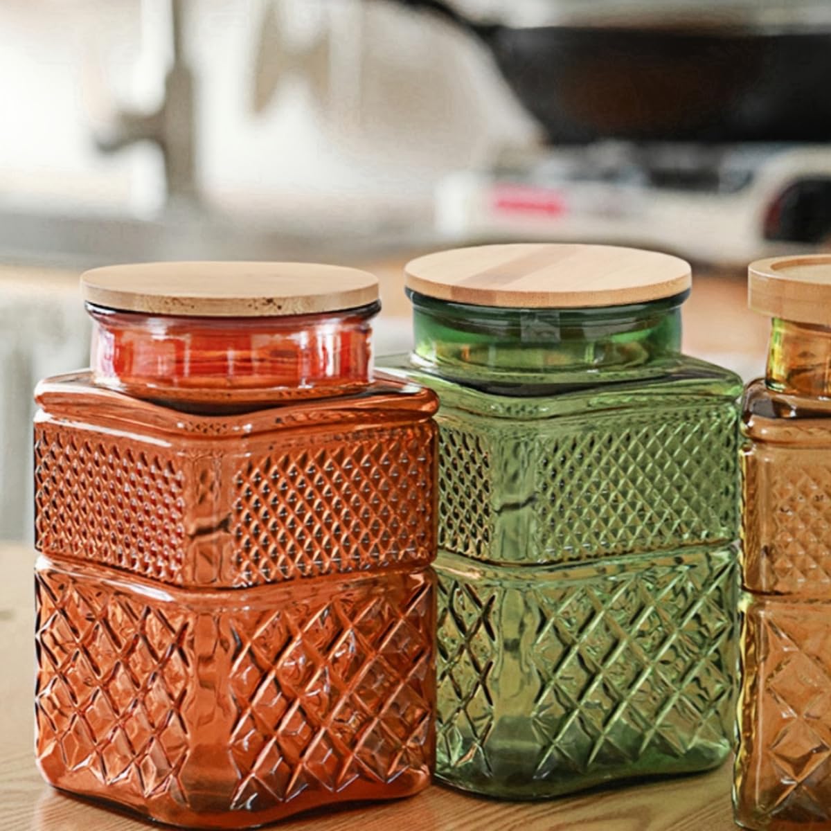ANSQU versatile canister ideal for snacks, spices, or storage decor