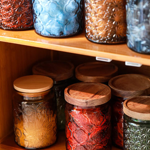ANSQU pantry organization jar keeps cookies and nuts neatly arranged.
