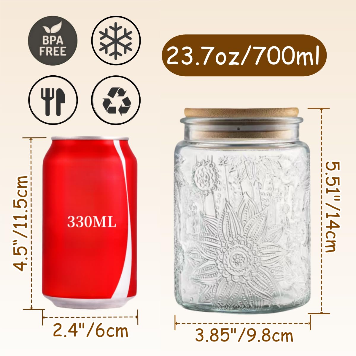 ANSQU sunflower-embossed jar adds farmhouse charm to shelves