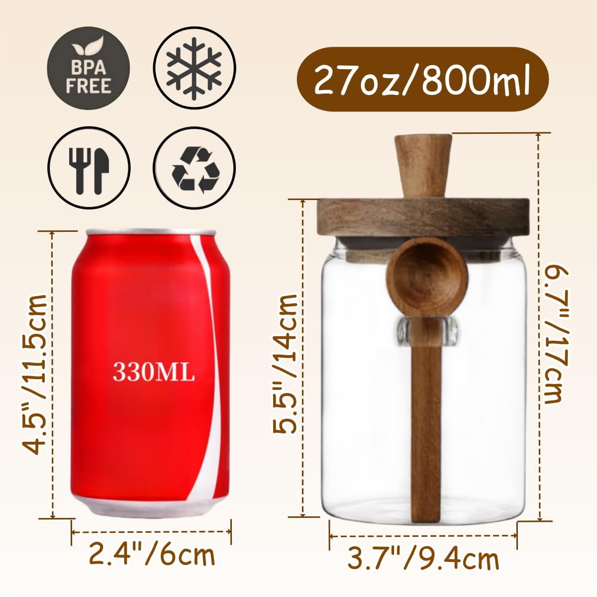 ANSQU wooden lid with silicone seal closeup highlights airtight freshness