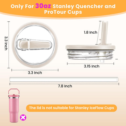 ANTAND secure-fit lid on 30oz Stanley H2.0 Quencher side view for spill protection.