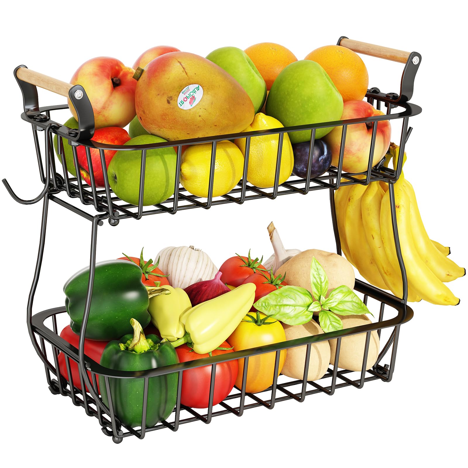 ANTOPY 2-tier fruit basket with open-wire design for organized countertop storage.