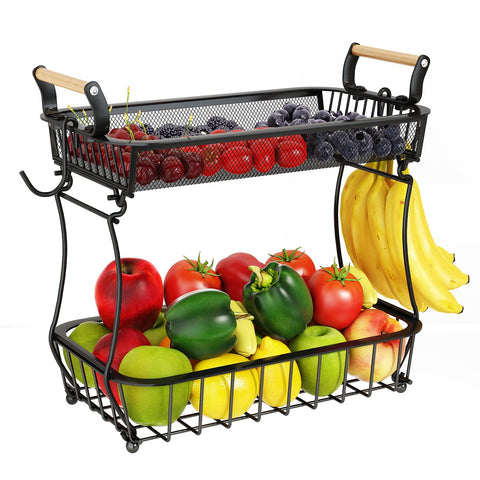 ANTOPY 2-tier fruit basket on countertop keeping produce organized and accessible.