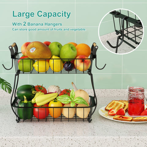 ANTOPY banana hangers keep bananas elevated to prevent bruising.