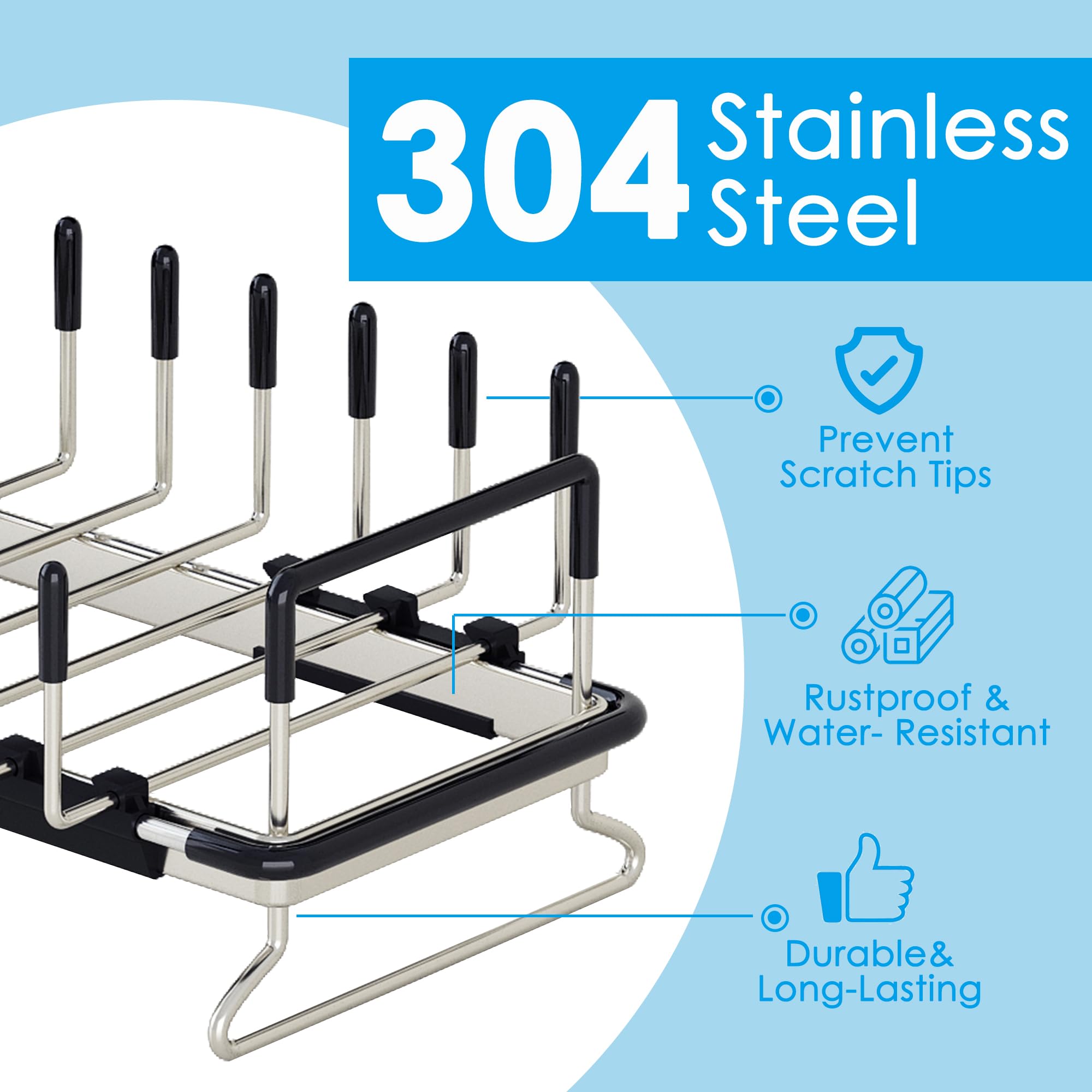 ANTOPY silicone mat under the rack enables versatile drying and drip capture