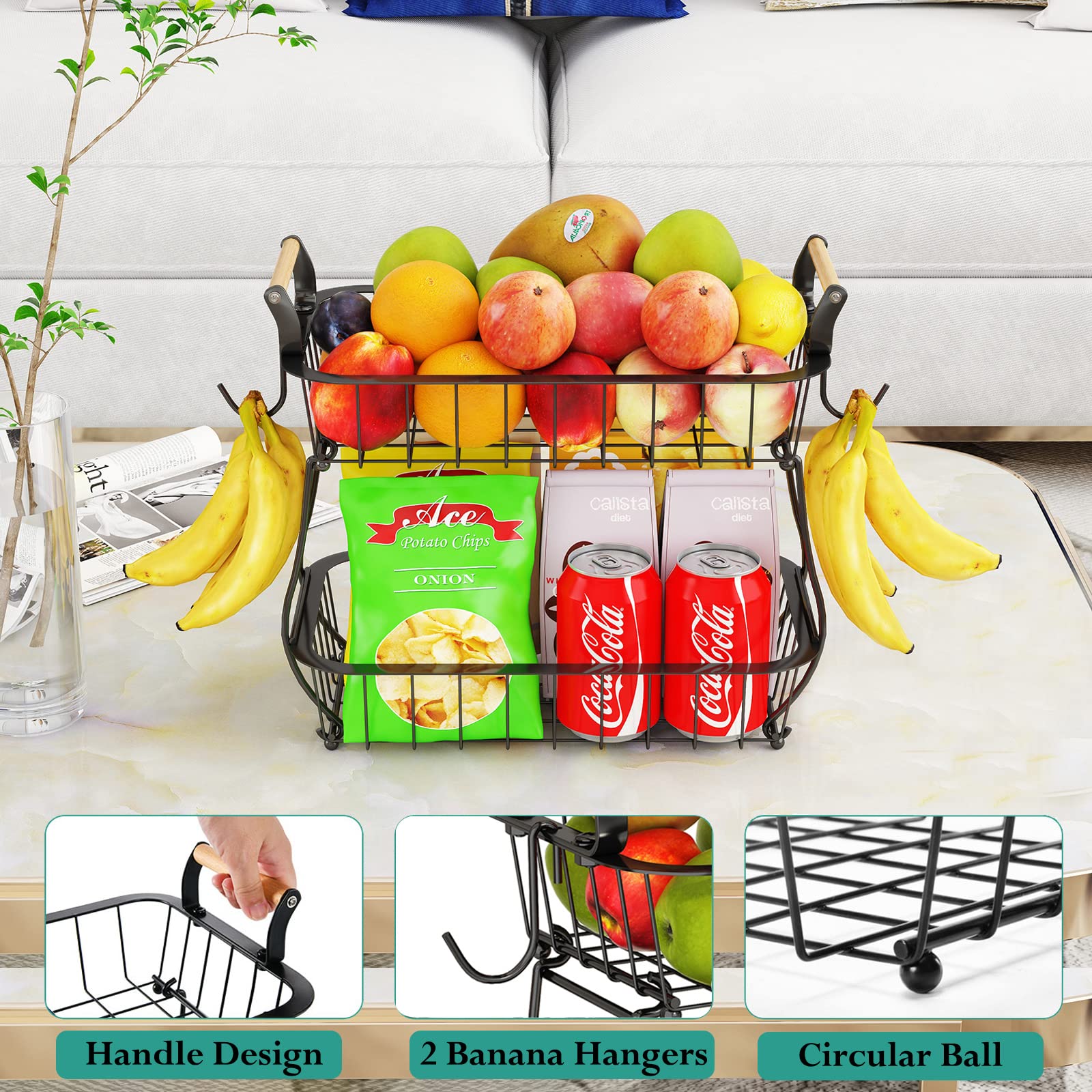 ANTOPY four circular feet keep produce stable on counters.