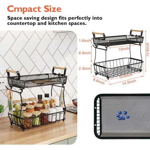 ANTOPY multifunctional storage rack holds bread, snacks, spices, or toiletries.