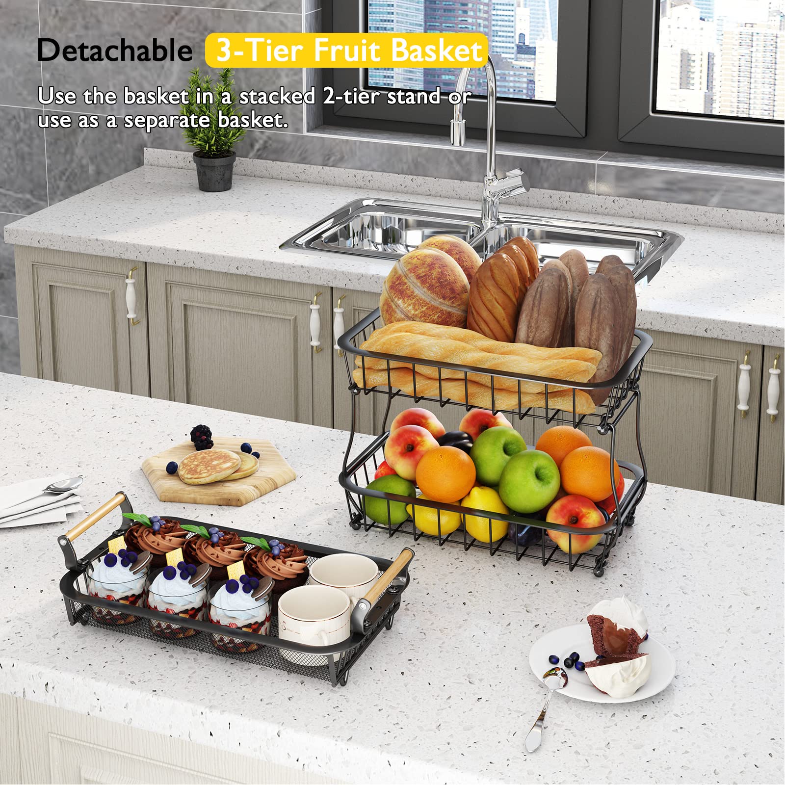 ANTOPY removable banana hangers prevent bruising for ripe bananas and grapes