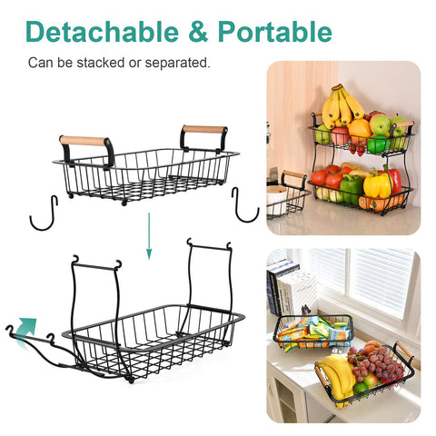 ANTOPY rustproof wrought iron frame provides durable, long-lasting kitchen storage.