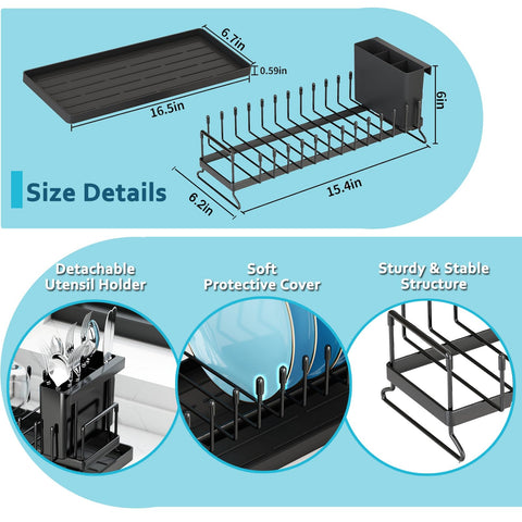 ANTOPY small dish drying rack with easy setup helps maintain a tidy counter.