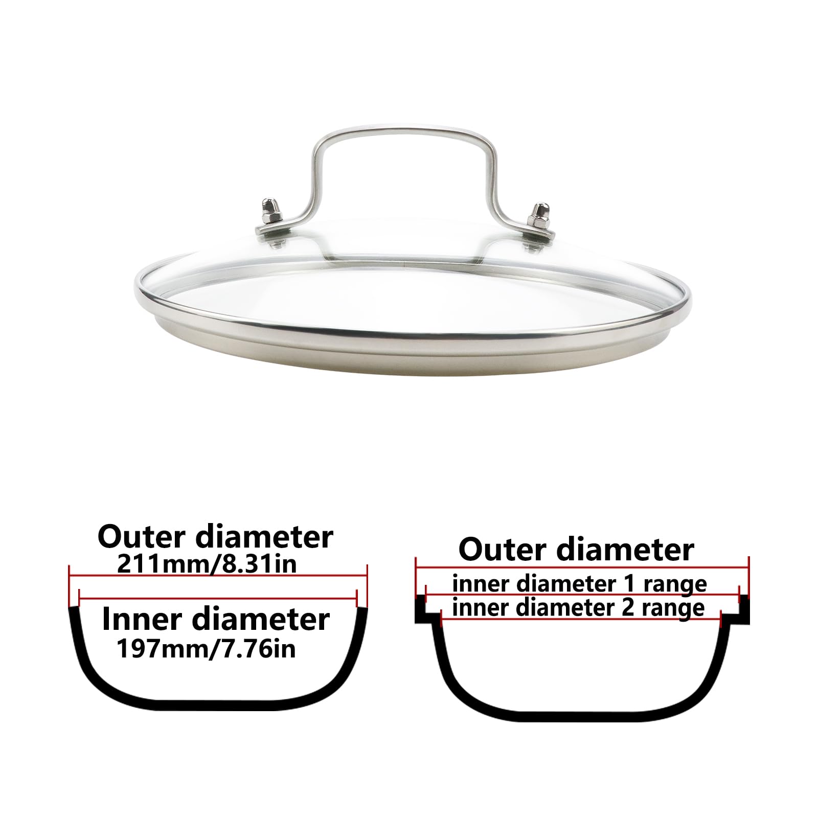 Antrader tempered glass lid assembly handle makes secure, cool-to-touch handling during setup.