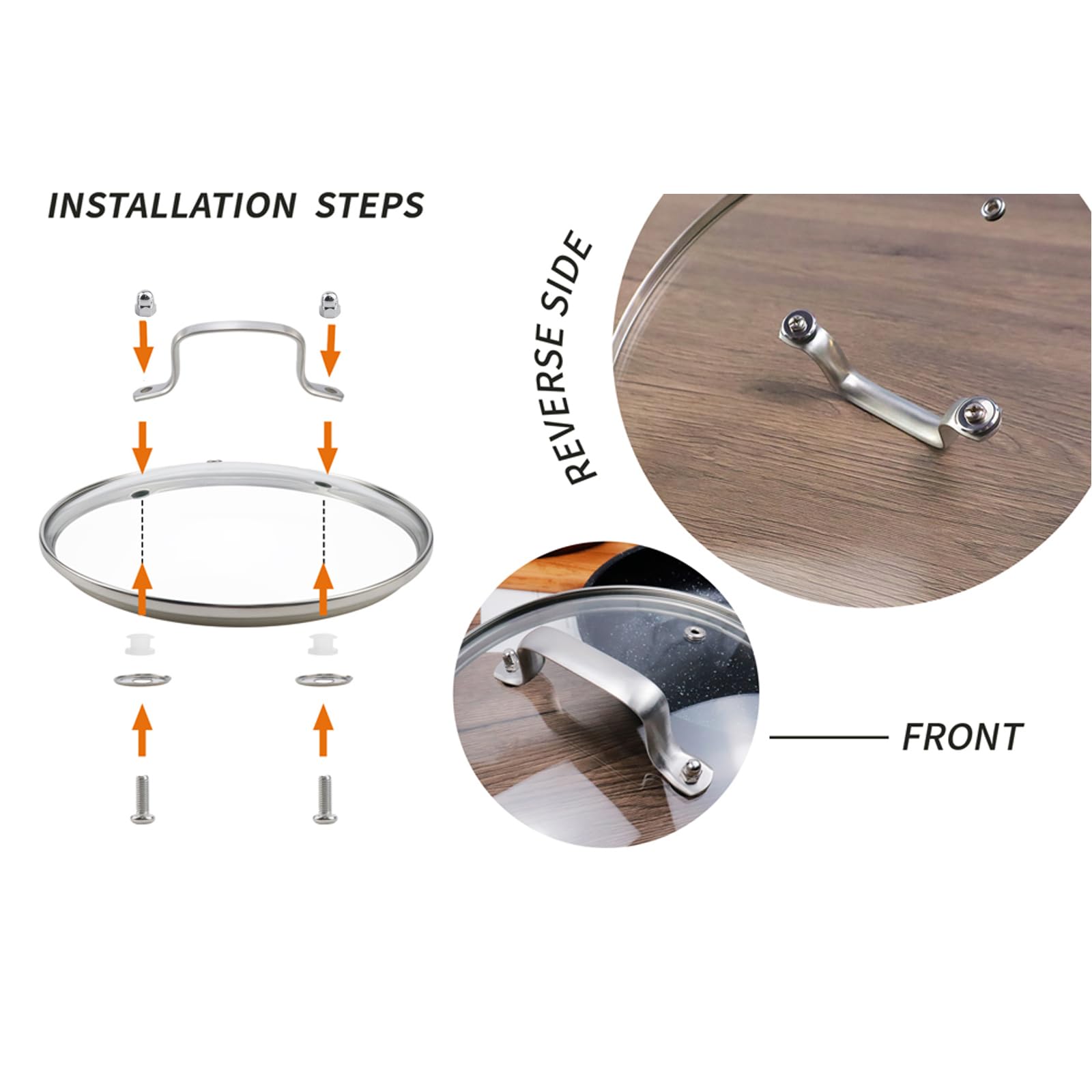 Antrader tempered glass lid clear-view for monitoring simmering food without lifting.