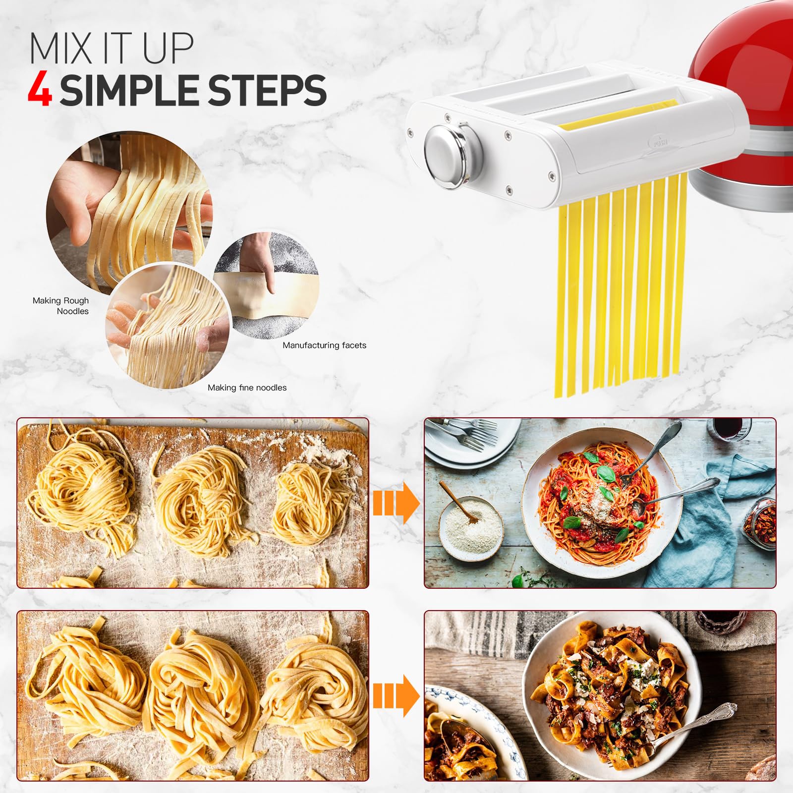 Antree pasta sheet roller for KitchenAid attachment produces smooth dough sheets.