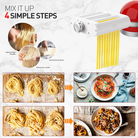 Antree pasta sheet roller for KitchenAid attachment produces smooth dough sheets.